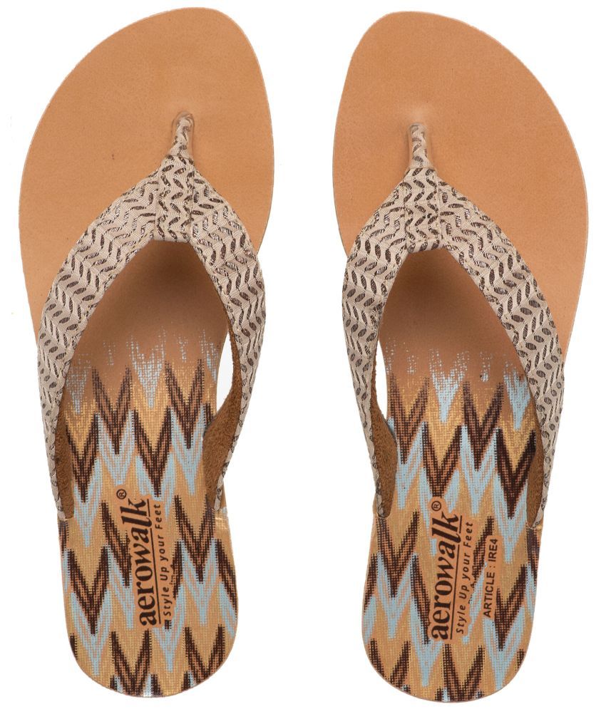     			Aerowalk - Beige Women's Leather Slipper