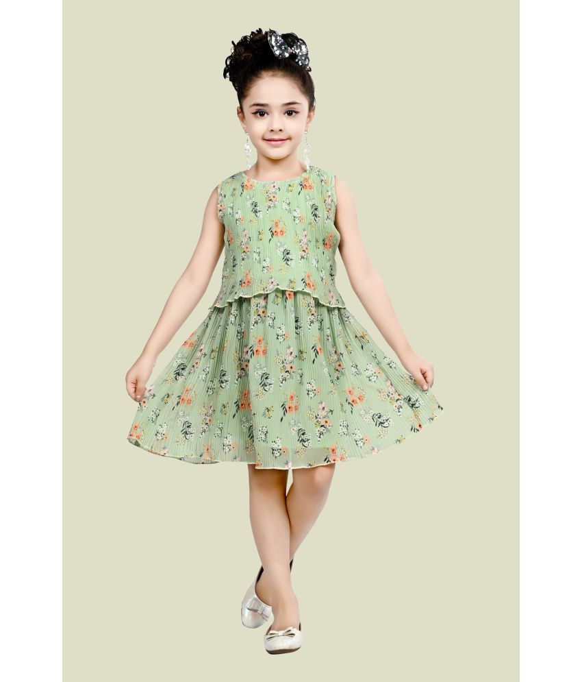     			Arshia Fashions Georgette Frock For Girls ( Pack of 1 , Green )