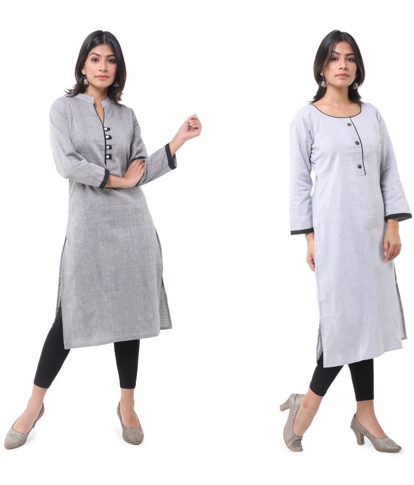     			DESHBANDHU DBK - Multicolor Cotton Women's Straight Kurti ( Pack of 2 )