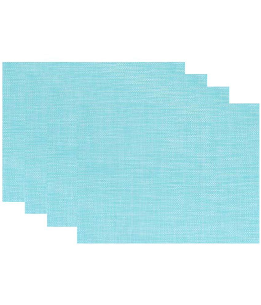     			HOKIPO - Blue Solid PVC 4 Seater Table Mats ( Pack of 4 )