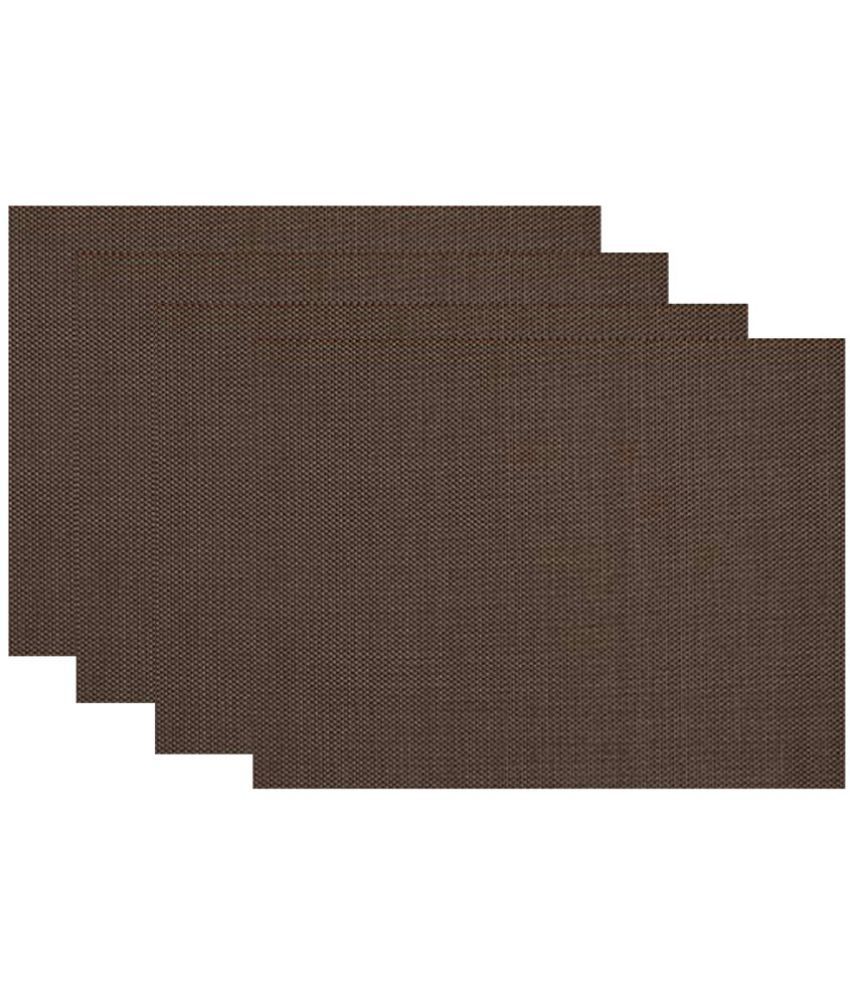     			HOKIPO - Brown Abstract PVC 4 Seater Table Mats ( Pack of 4 )