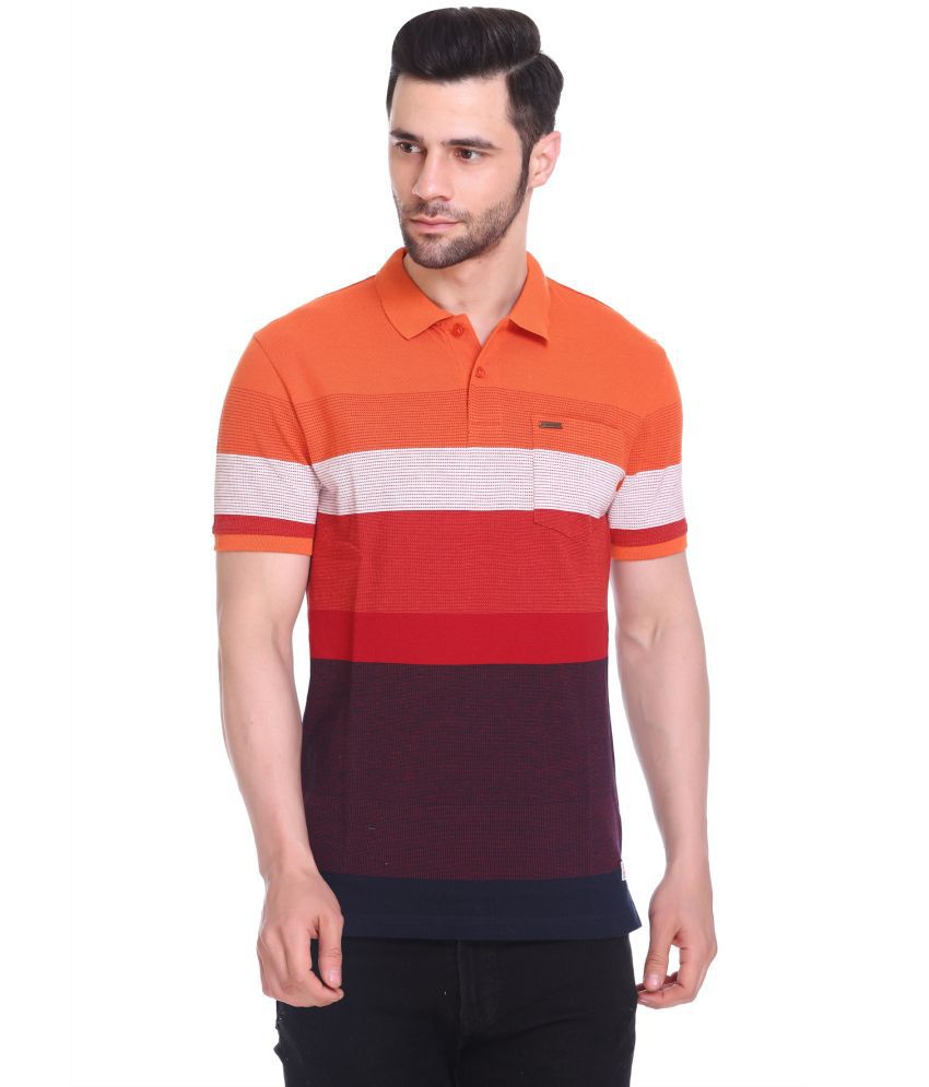     			TK TUCK INN - Orange Cotton Blend Regular Fit Men's Polo T Shirt ( Pack of 1 )