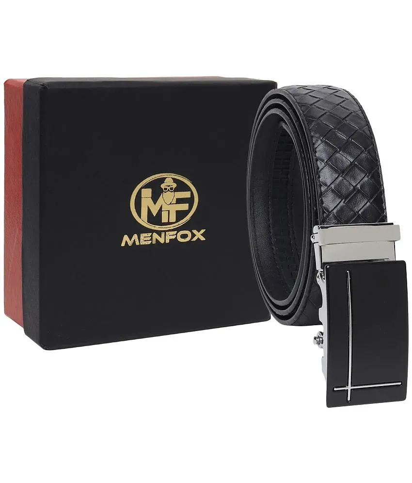 Menfox - Black Faux Leather Men's Casual Belt ( Pack of 1 ): Buy Online at  Low Price in India - Snapdeal