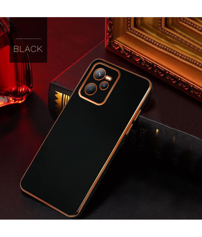     			Bright Traders - Black Silicon Silicon Soft cases Compatible For Realme C35 ( Pack of 1 )