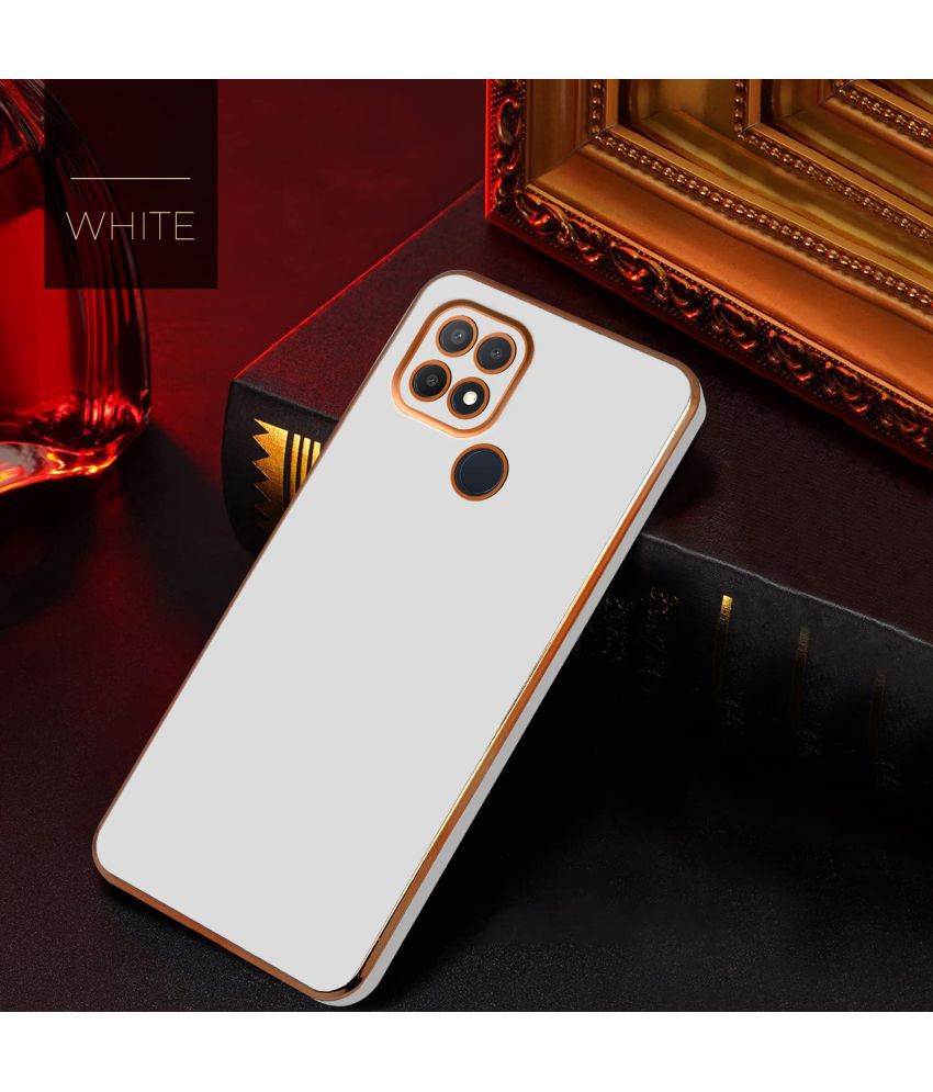     			Bright Traders - White Silicon Silicon Soft cases Compatible For Oppo A15S ( Pack of 1 )
