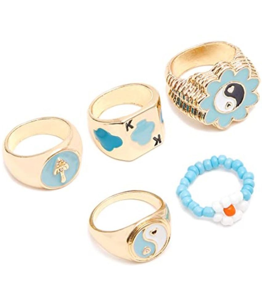     			FASHION FRILL - Blue Rings ( Pack of 5 )