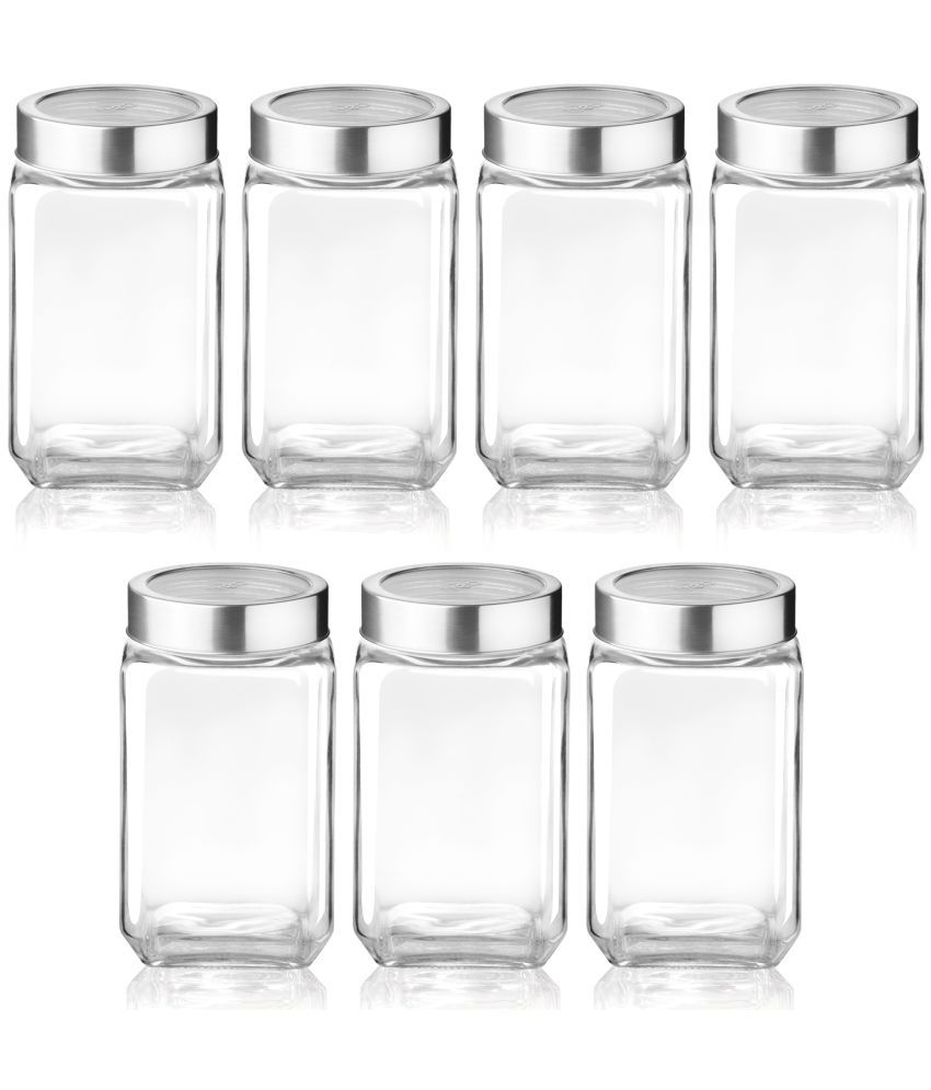     			Treo by Milton Cube Storage Jar 800 ml, Set of 7,Transparent | BPA Free | Storage Jar | Kitchen Organizer | Air Tight | Modular | Multipurpose Jar