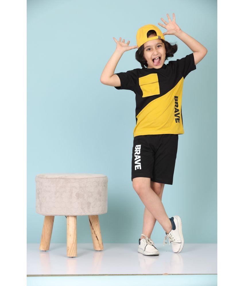     			Rydho - Yellow Cotton Boys T-Shirt & Shorts ( Pack of 1 )