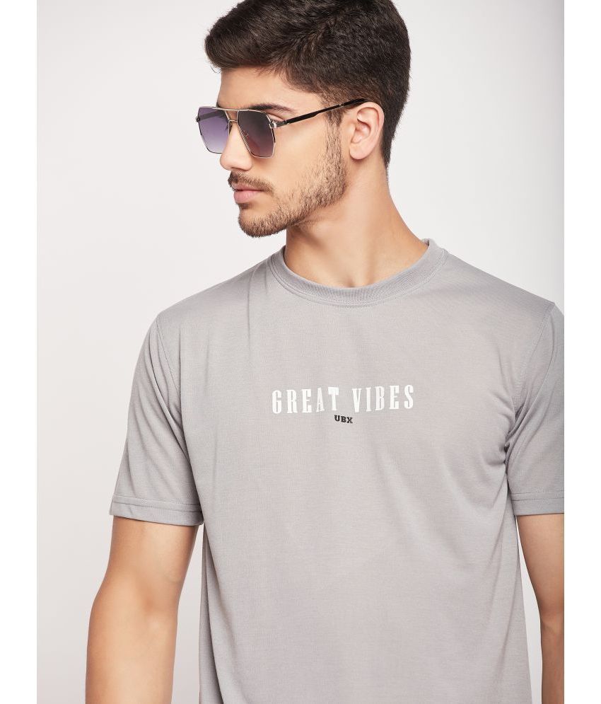     			UBX - Grey Cotton Blend Regular Fit Men's T-Shirt ( Pack of 1 )