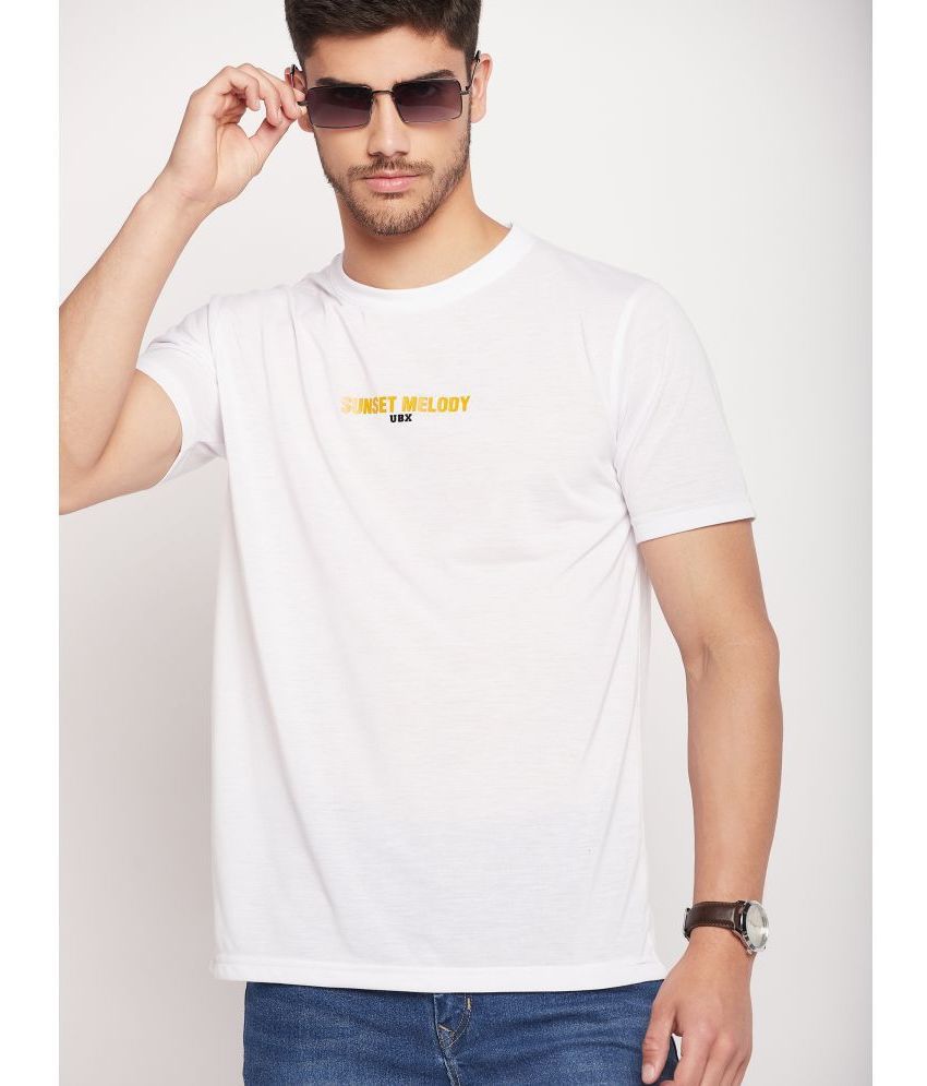     			UBX - White Cotton Blend Regular Fit Men's T-Shirt ( Pack of 1 )