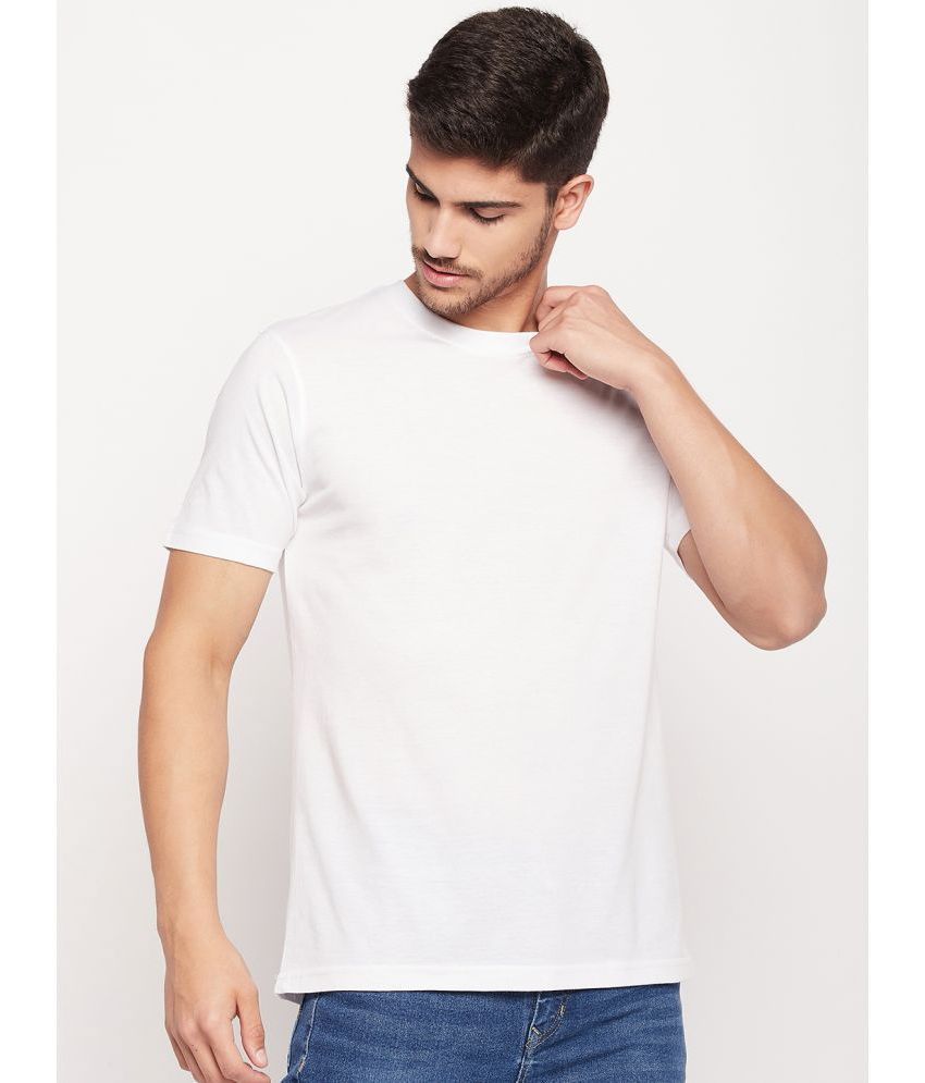     			UNIBERRY - White Cotton Blend Regular Fit Men's T-Shirt ( Pack of 1 )