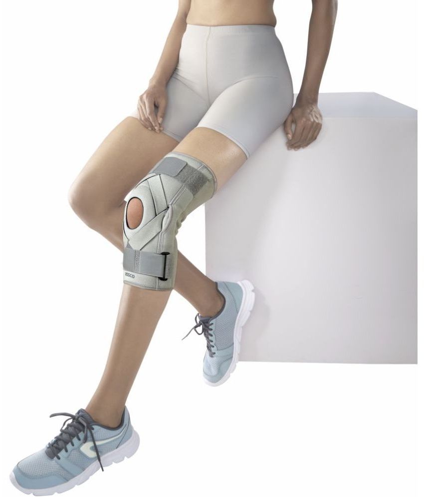     			Vissco Neoprene Hinged Patella Knee Brace, Provides moderate support & stability to the Knee - (CLOSED TYPE) - Grey (Single Piece) - Large