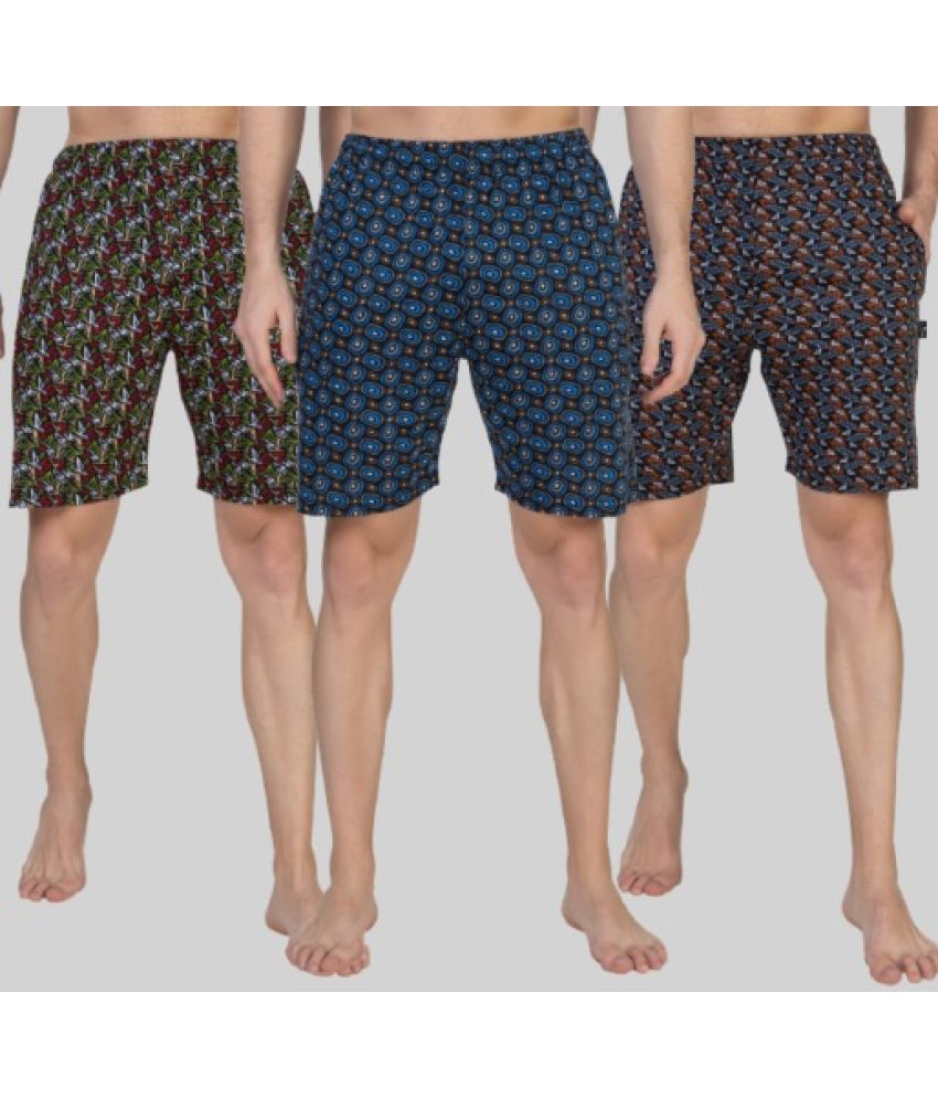     			Zeffit - Multi Cotton Men's Shorts ( Pack of 3 )