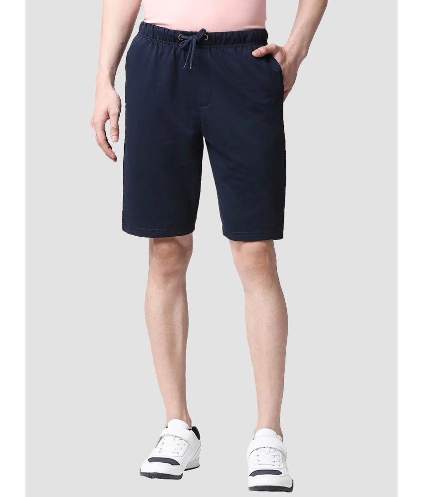     			Bewakoof - Blue Cotton Blend Men's Shorts ( Pack of 1 )