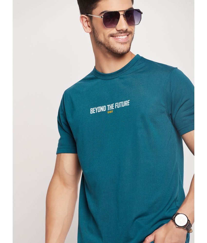     			UBX - Teal Cotton Blend Regular Fit Men's T-Shirt ( Pack of 1 )
