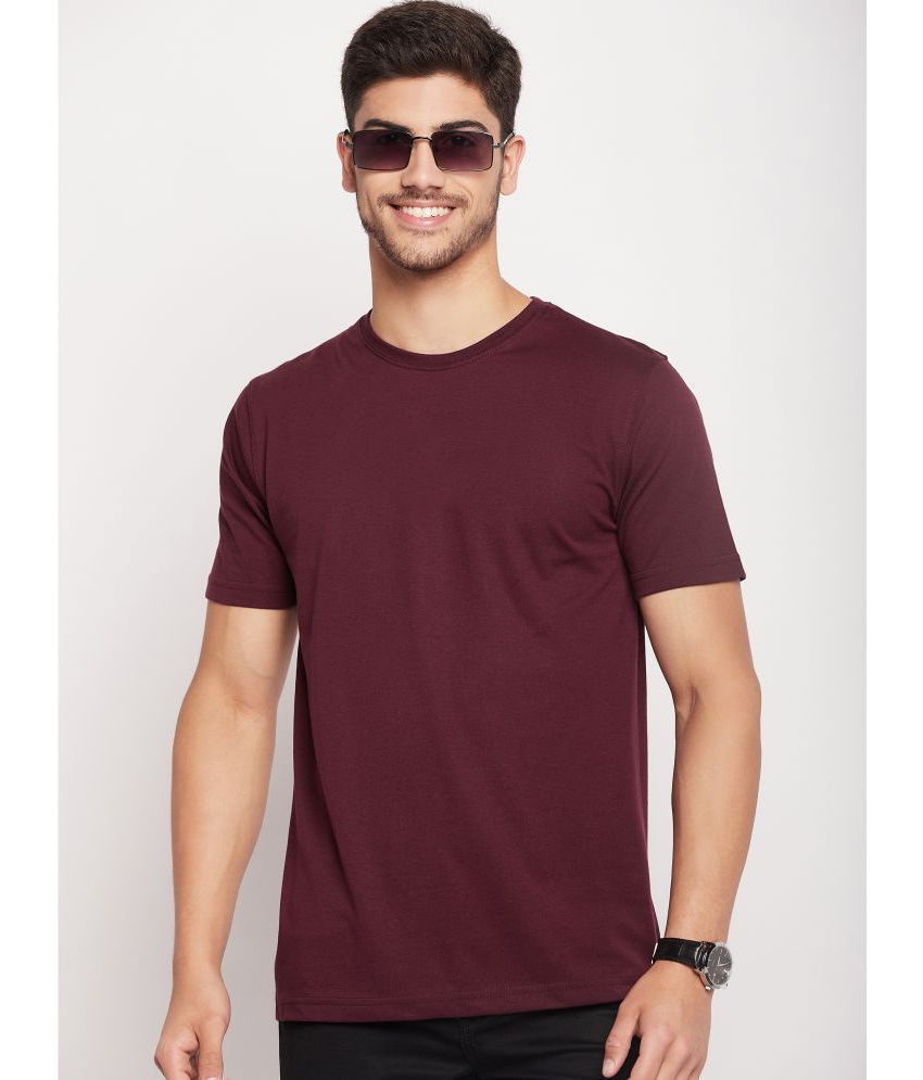     			UNIBERRY - Maroon Cotton Blend Regular Fit Men's T-Shirt ( Pack of 1 )