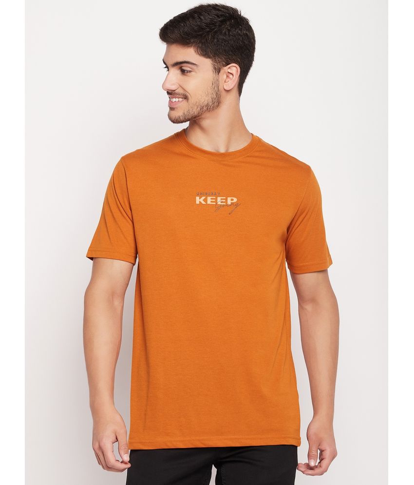 UNIBERRY - Orange Cotton Blend Regular Fit Men's T-Shirt ( Pack of 1 )