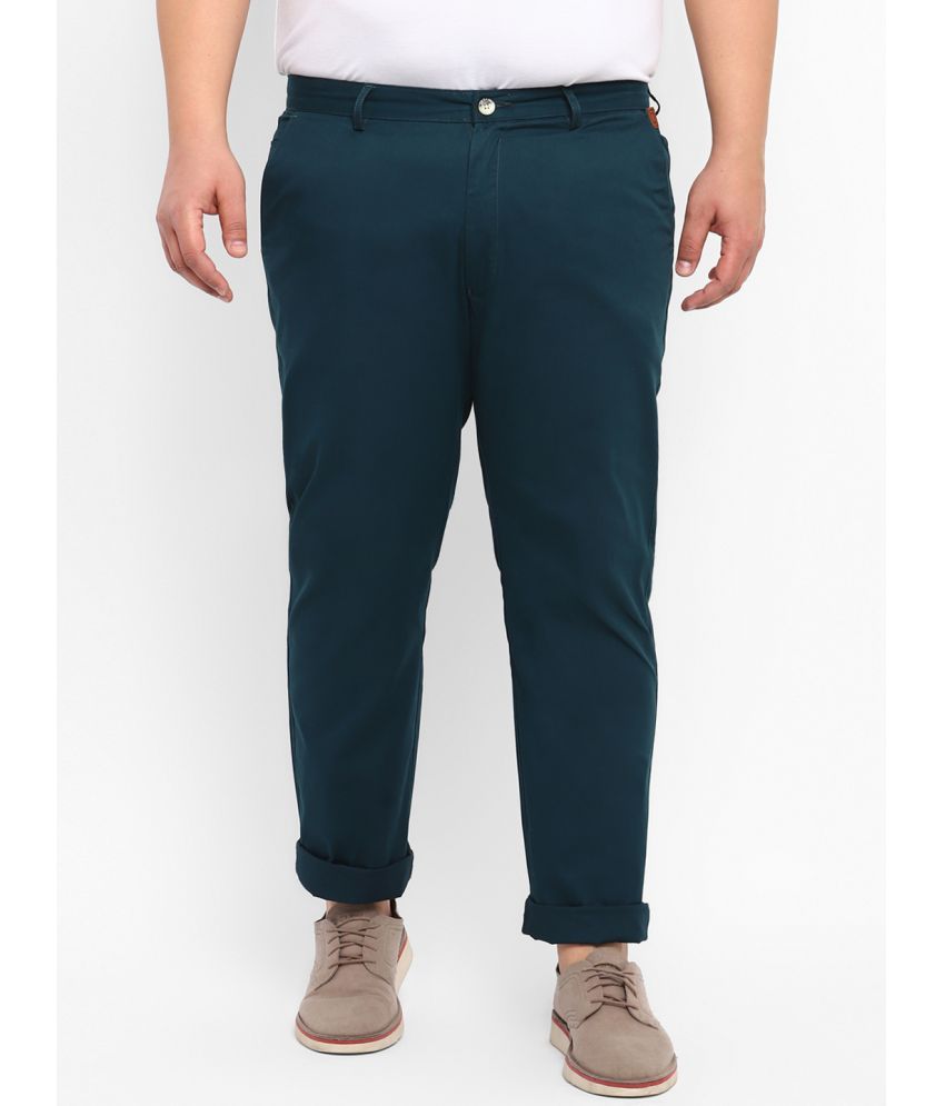     			Urbano Plus Dark Green Regular Chinos ( Pack of 1 )