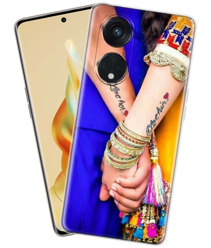     			NBOX - Multicolor Silicon Printed Back Cover Compatible For Oppo Reno 8T 5G ( Pack of 1 )