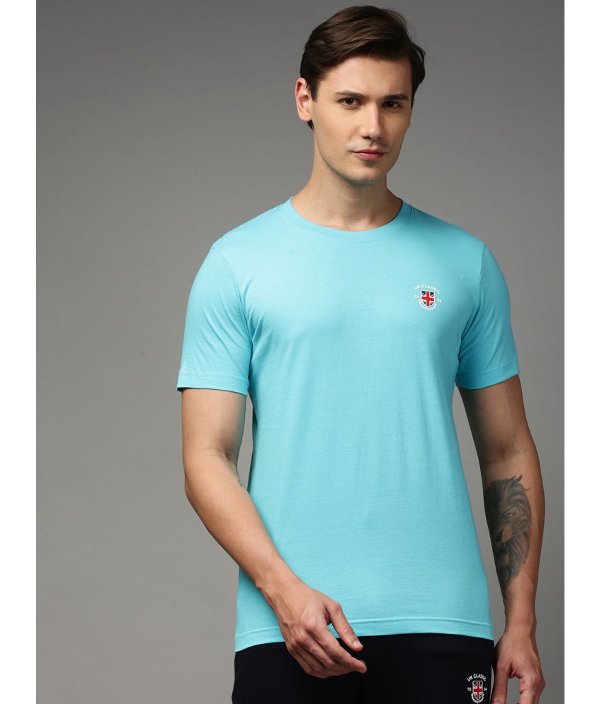     			ONN - Aqua Blue 100% Cotton Regular Fit Men's T-Shirt ( Pack of 1 )