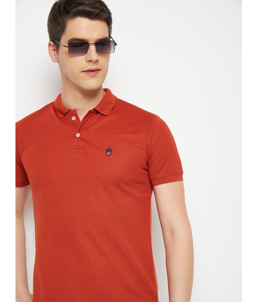     			RELANE - Rust Cotton Blend Regular Fit Men's Polo T Shirt ( Pack of 1 )
