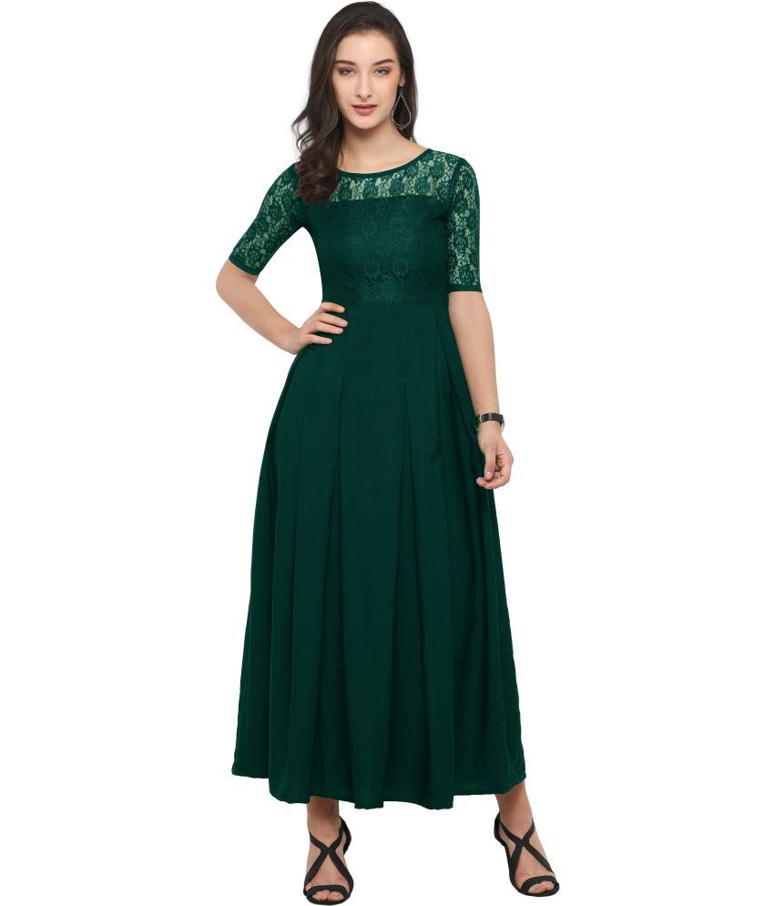     			Sheetal associates - Green Crepe Women's Gown ( Pack of 1 )