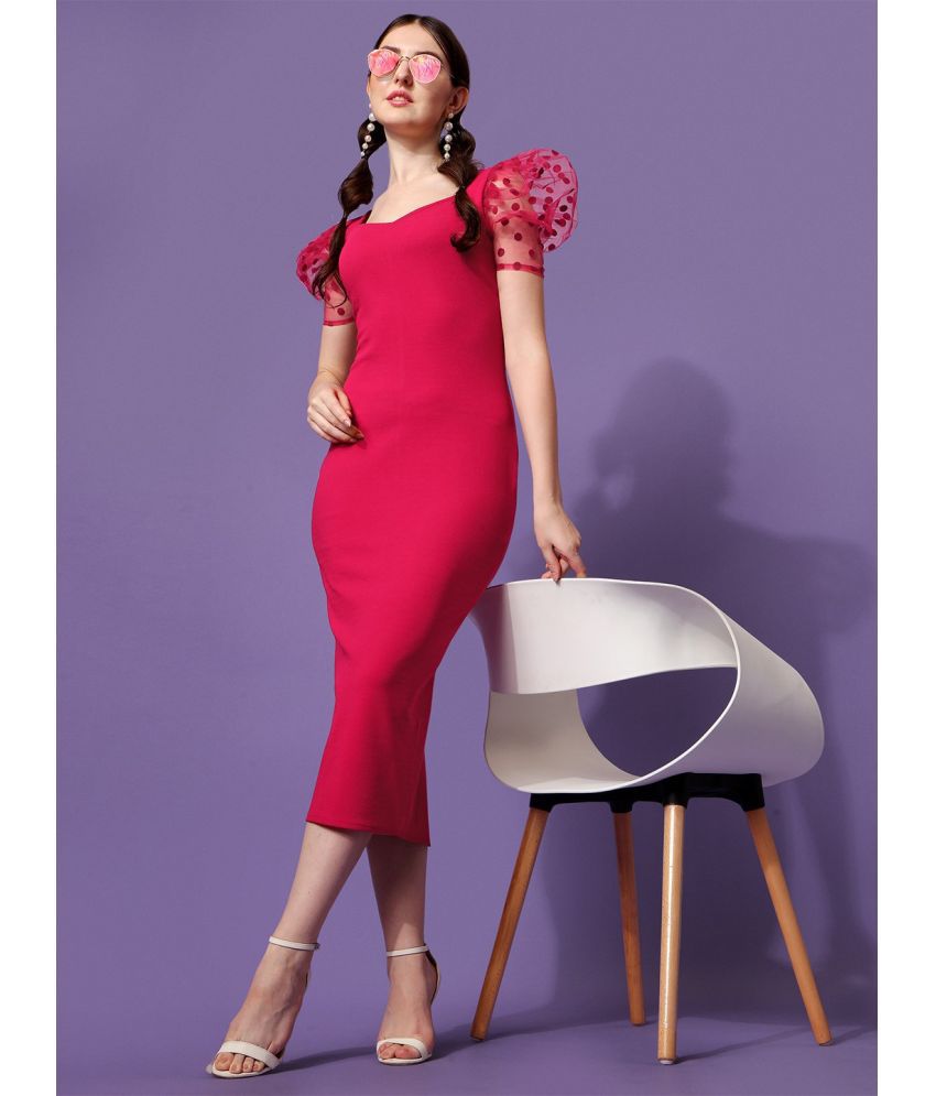     			Sheetal associates - Pink Polyester Blend Women's Bodycon Dress ( Pack of 1 )