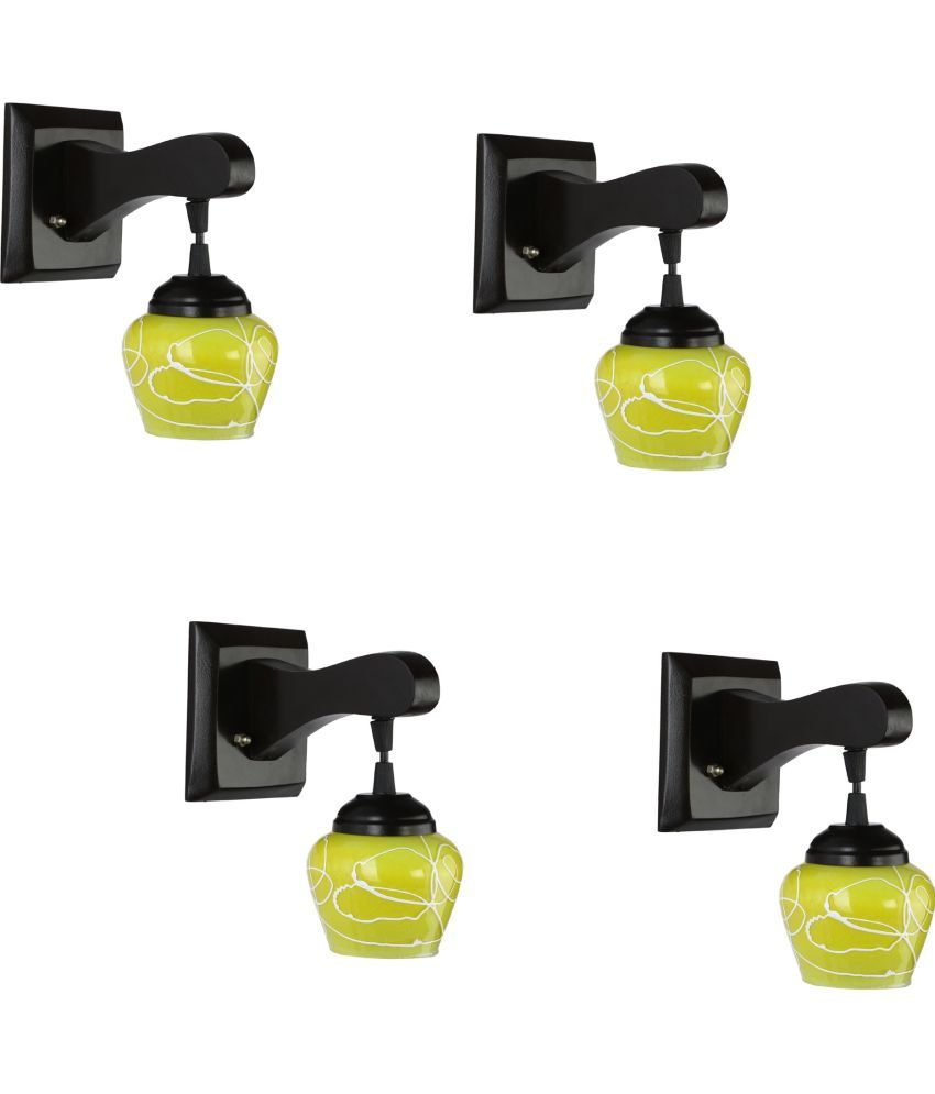     			Somil - Yellow Wallchiere ( Pack of 4 )