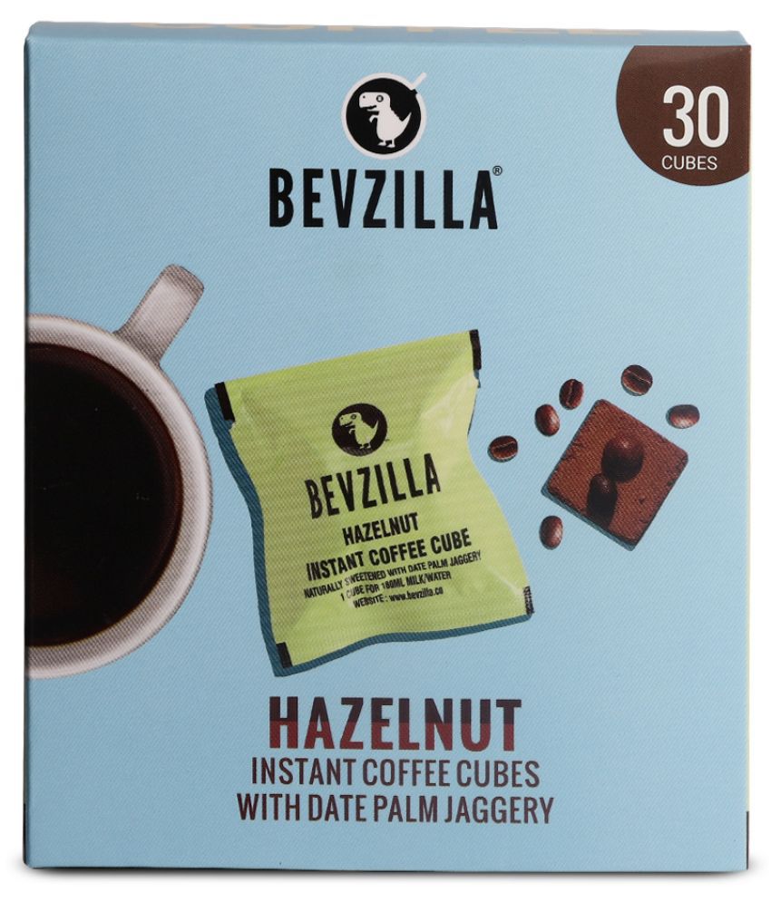     			Bevzilla 30 Instant Coffee Cubes Pack with Organic Date Palm Jaggery, 5 Flavours, 100% Arabica Coffee, Best Coffee (Hazelnut)