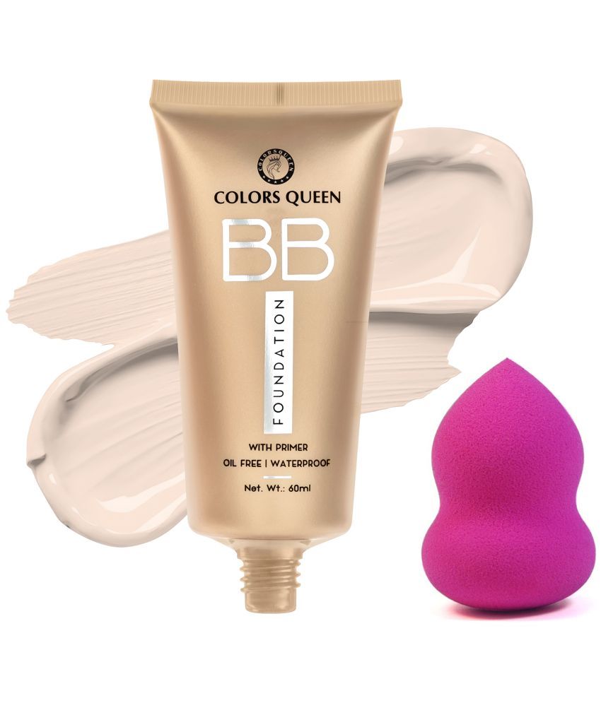     			Colors Queen BB Oil Free Waterproof Foundation (Ivory) With Beauty Blender