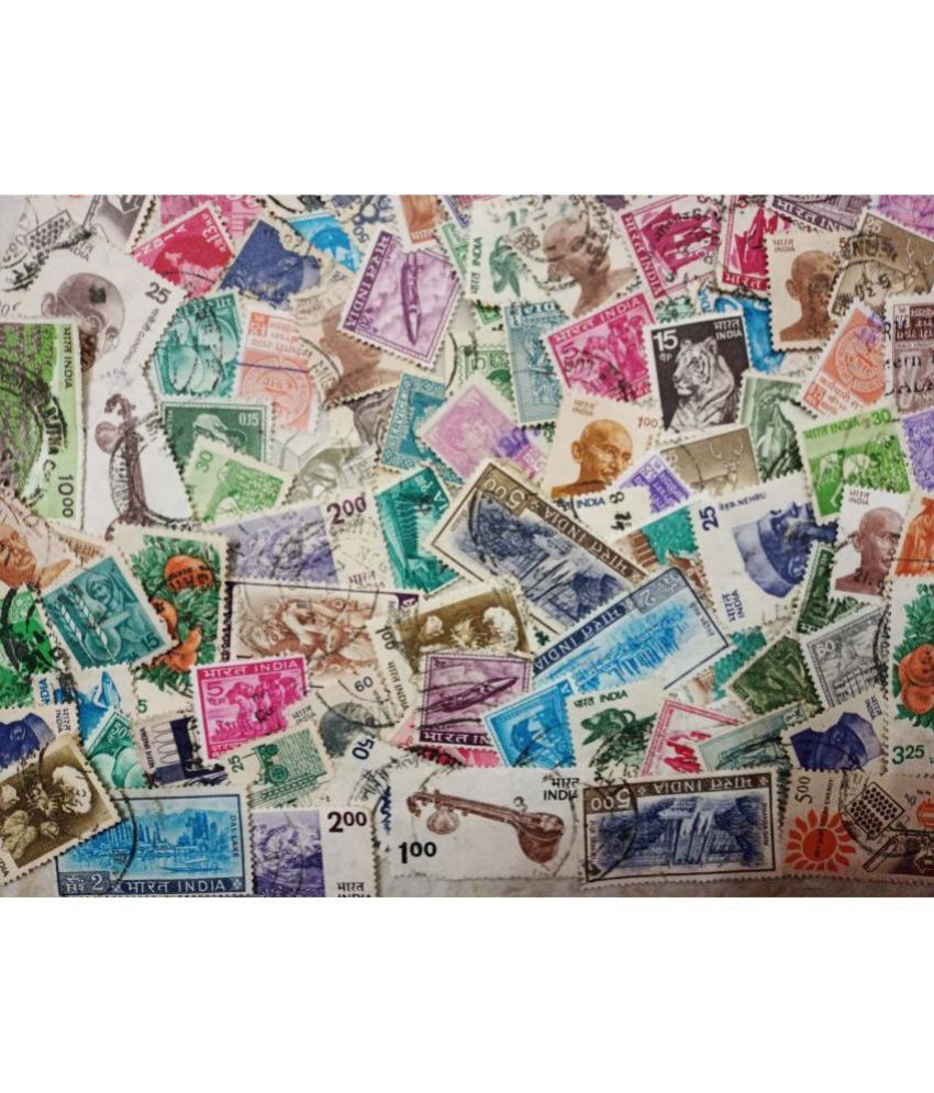     			Hop n Shop - India 100 Mixed Used Postage Stamps 1 Stamps