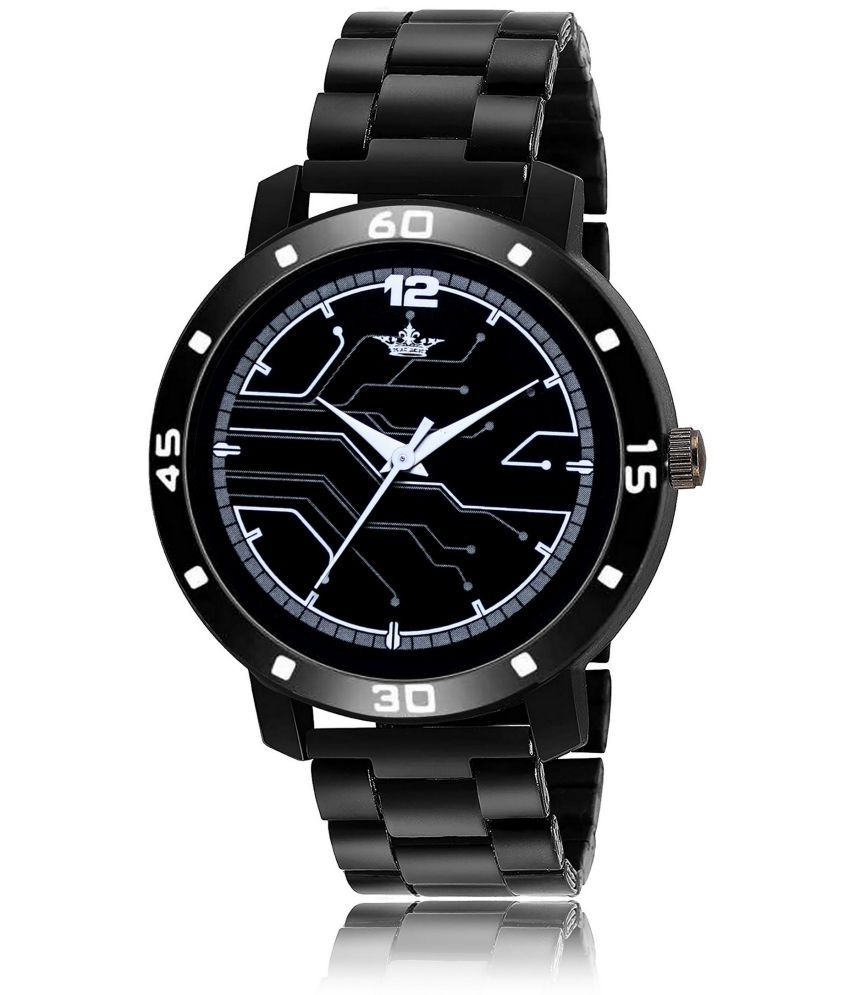     			Lorem - Black Metal Analog Men's Watch