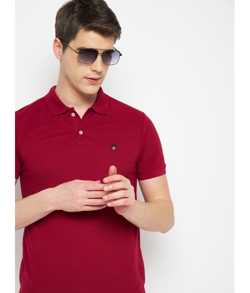     			RELANE - Maroon Cotton Blend Regular Fit Men's Polo T Shirt ( Pack of 1 )