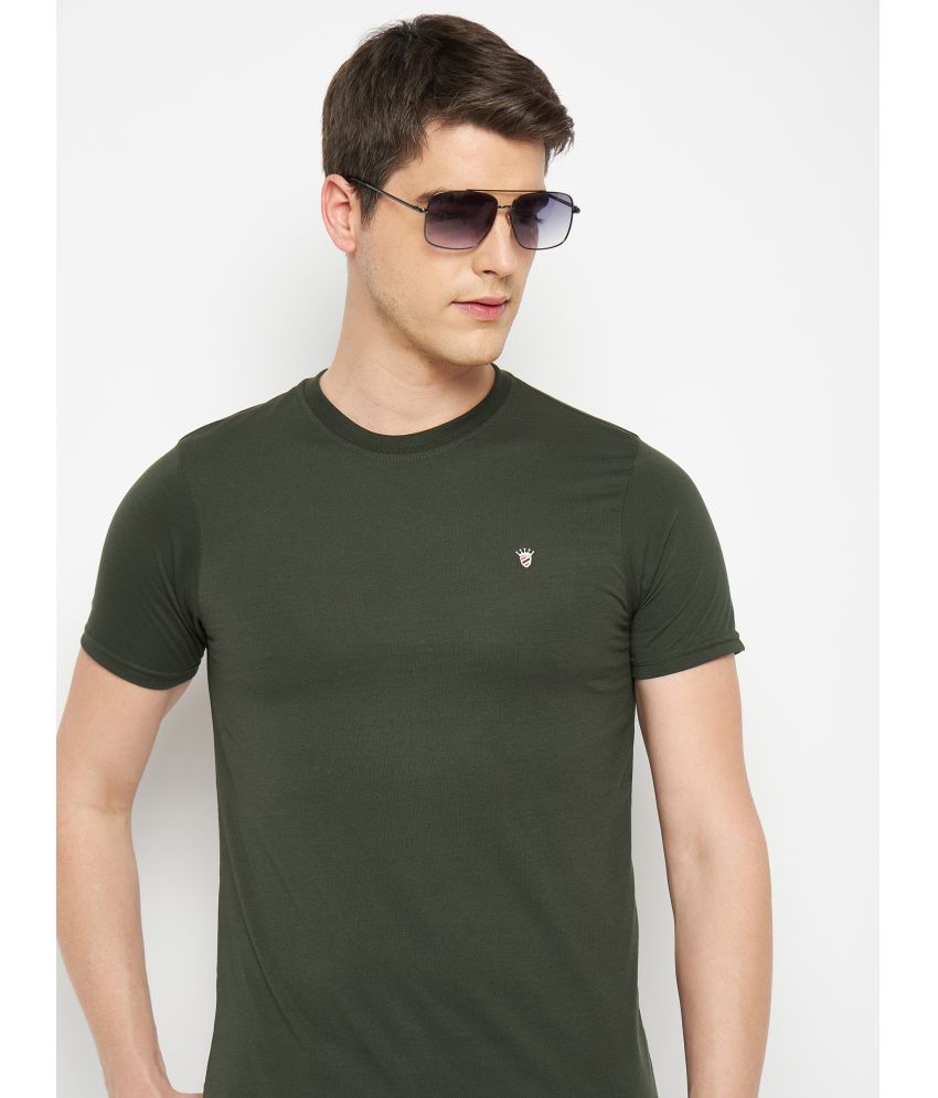     			RELANE - Olive Cotton Blend Regular Fit Men's T-Shirt ( Pack of 1 )