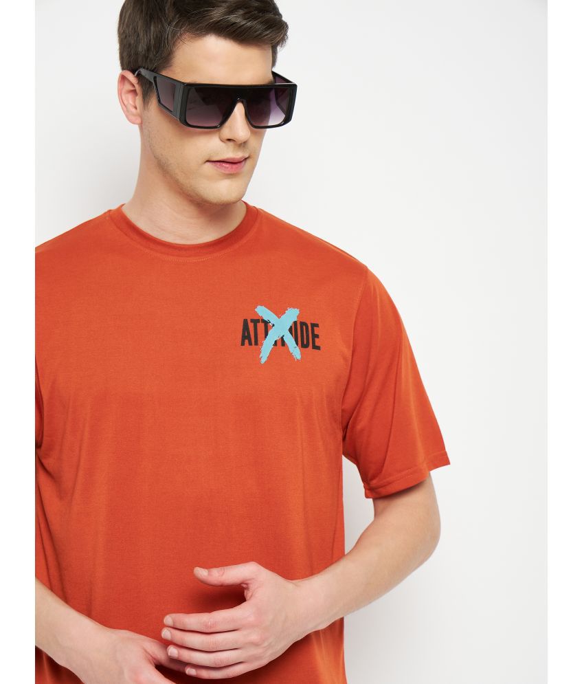     			RELANE - Orange Cotton Blend Regular Fit Men's T-Shirt ( Pack of 1 )