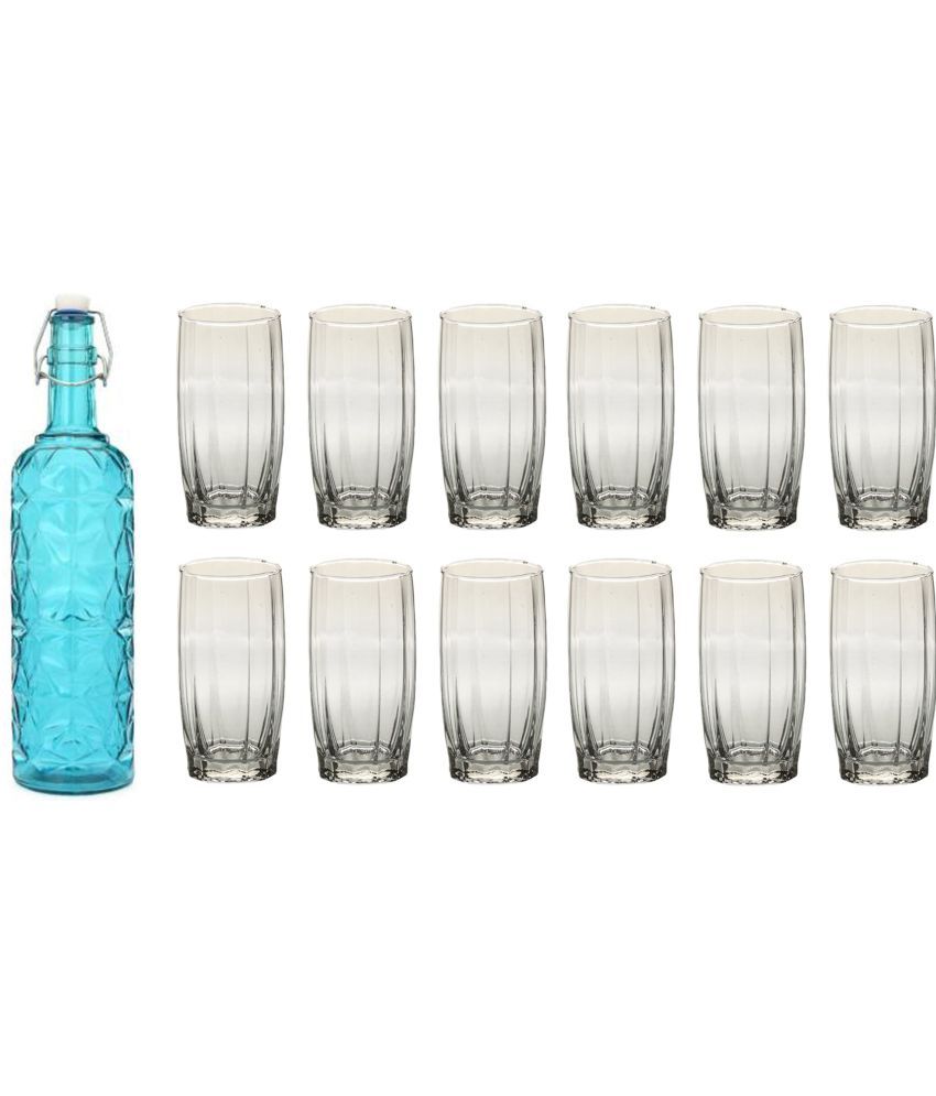     			Somil - Glass & Bottle Drinks Serving Lemon Set Blue Water Bottle 1000 mL ( Set of 1 )