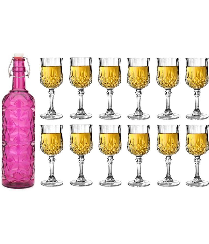     			Somil - Glass & Bottle Drinks Serving Lemon Set Pink Water Bottle 1000 mL ( Set of 1 )