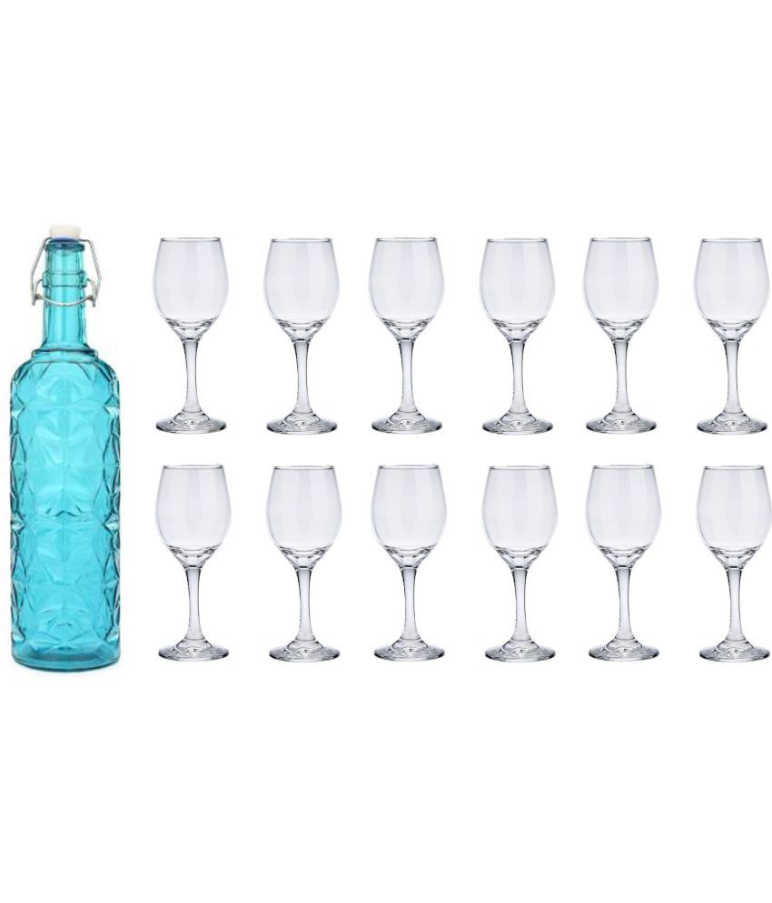     			Somil - Glass & Bottle Drinks Serving Lemon Set Blue Water Bottle 1000 mL ( Set of 1 )