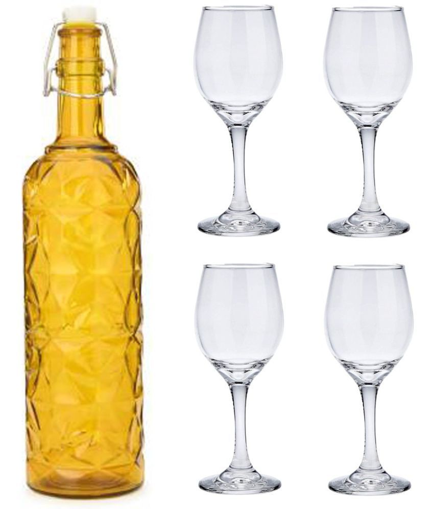     			Somil - Glass & Bottle Drinks Serving Lemon Set Yellow Water Bottle 1000 mL ( Set of 1 )