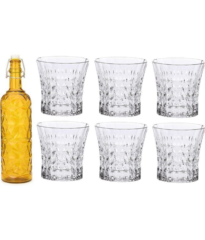     			Somil - Glass & Bottle Drinks Serving Lemon Set Yellow Water Bottle 1000 mL ( Set of 1 )