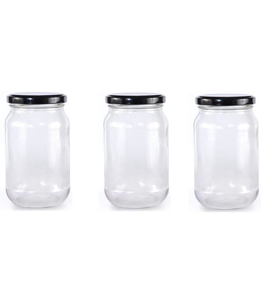     			Somil - Storage Container Glass Transparent Pickle Container ( Set of 3 )