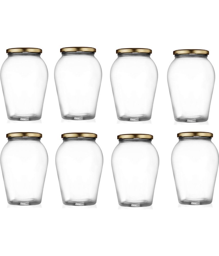     			Somil - Storage Container Glass Transparent Spice Container ( Set of 8 )