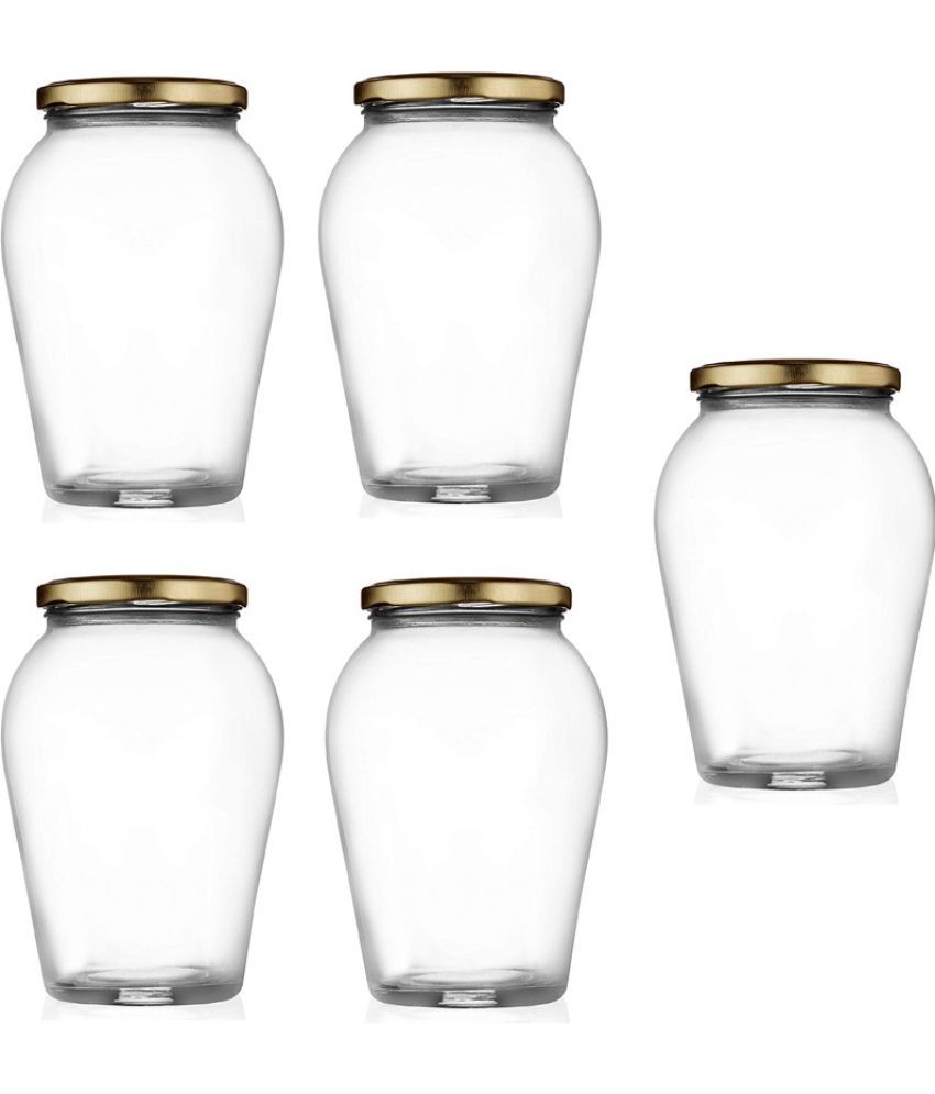     			Somil - Storage Container Glass Transparent Dal Container ( Set of 5 )