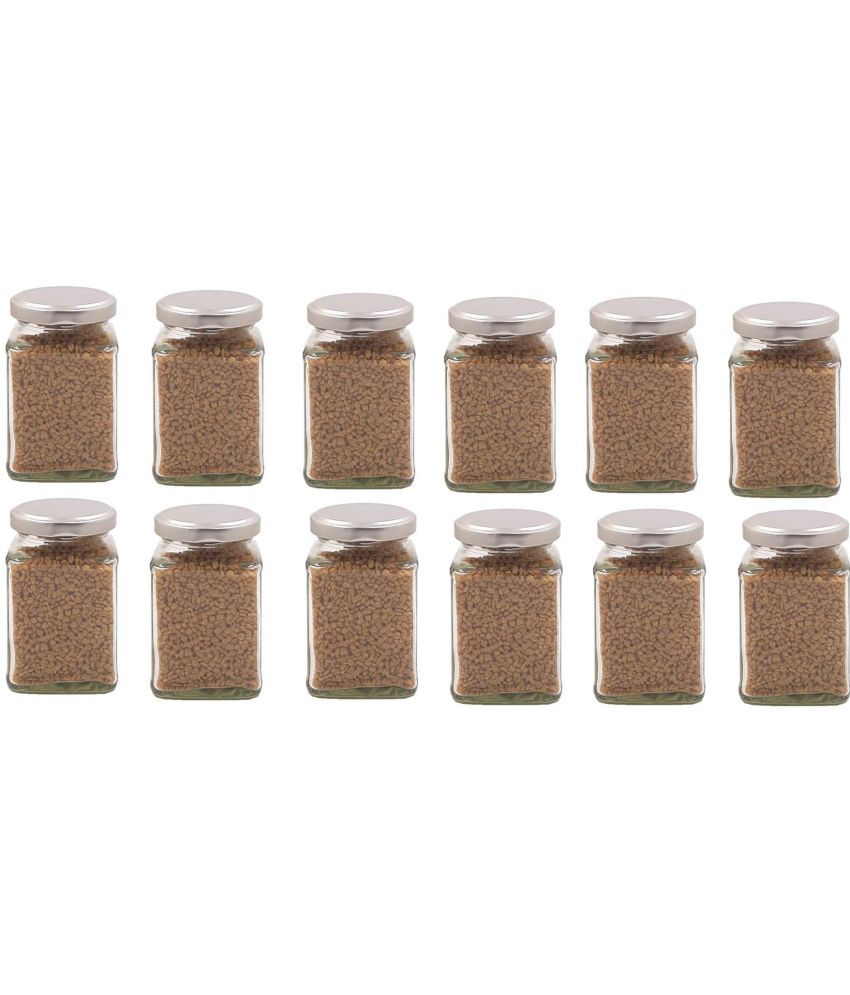     			Somil - Storage Container Glass Transparent Spice Container ( Set of 12 )