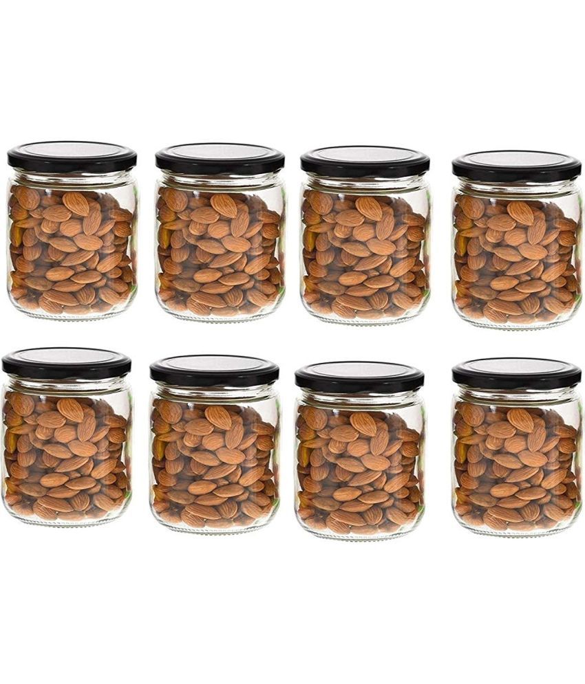     			Somil - Storage Container Glass Transparent Spice Container ( Set of 8 )