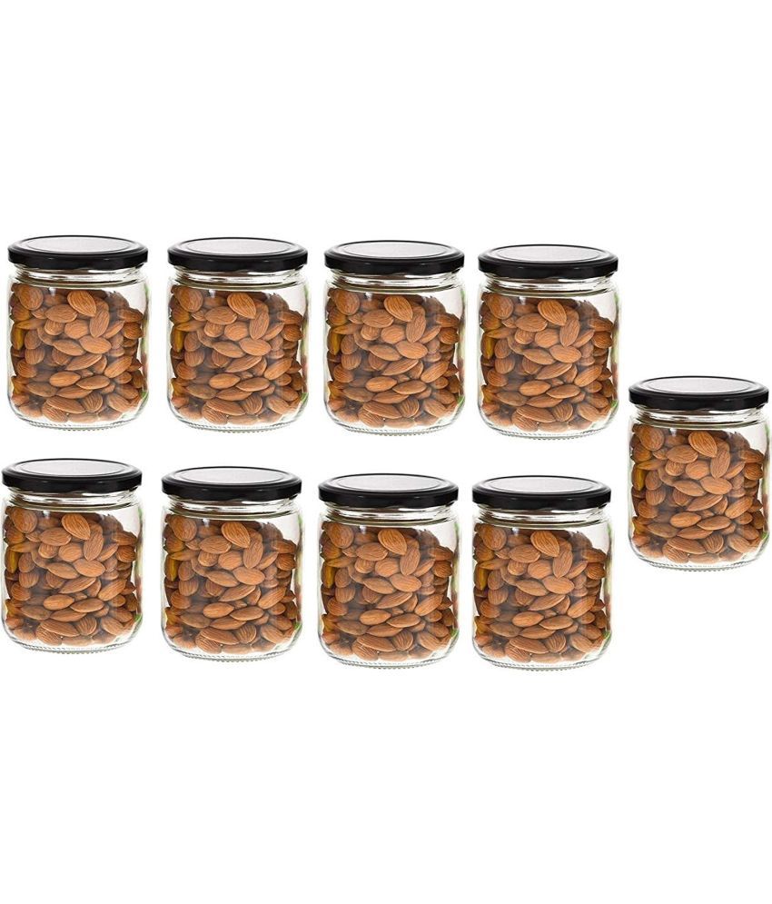     			Somil - Storage Container Glass Transparent Spice Container ( Set of 9 )