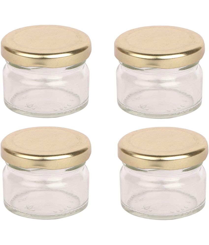     			Somil - Storage Container Glass Transparent Spice Container ( Set of 4 )