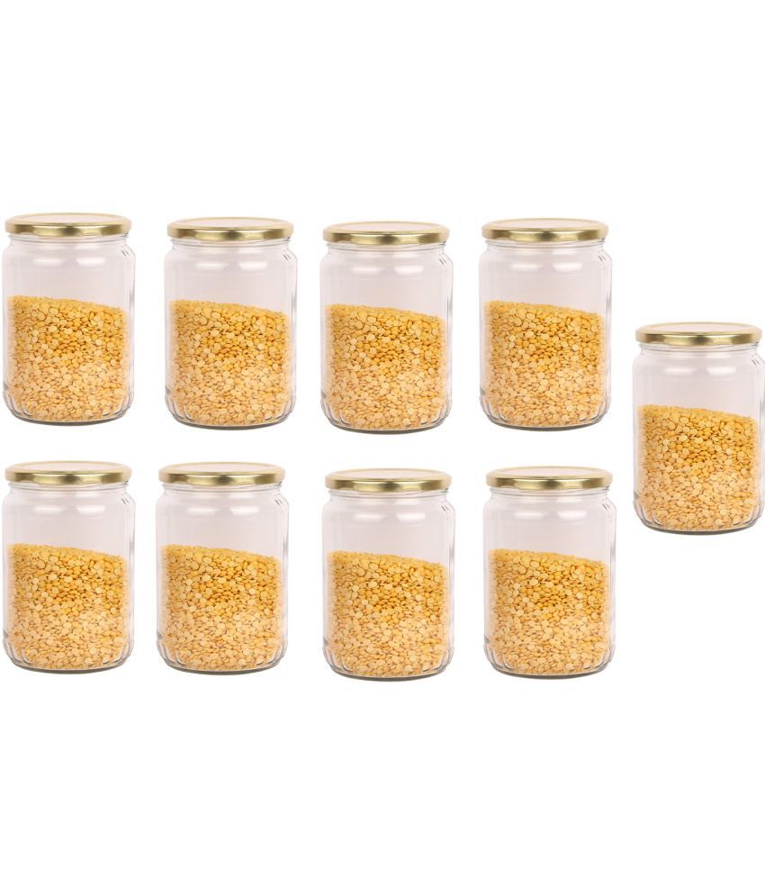     			Somil - Storage Container Glass Transparent Dal Container ( Set of 9 )