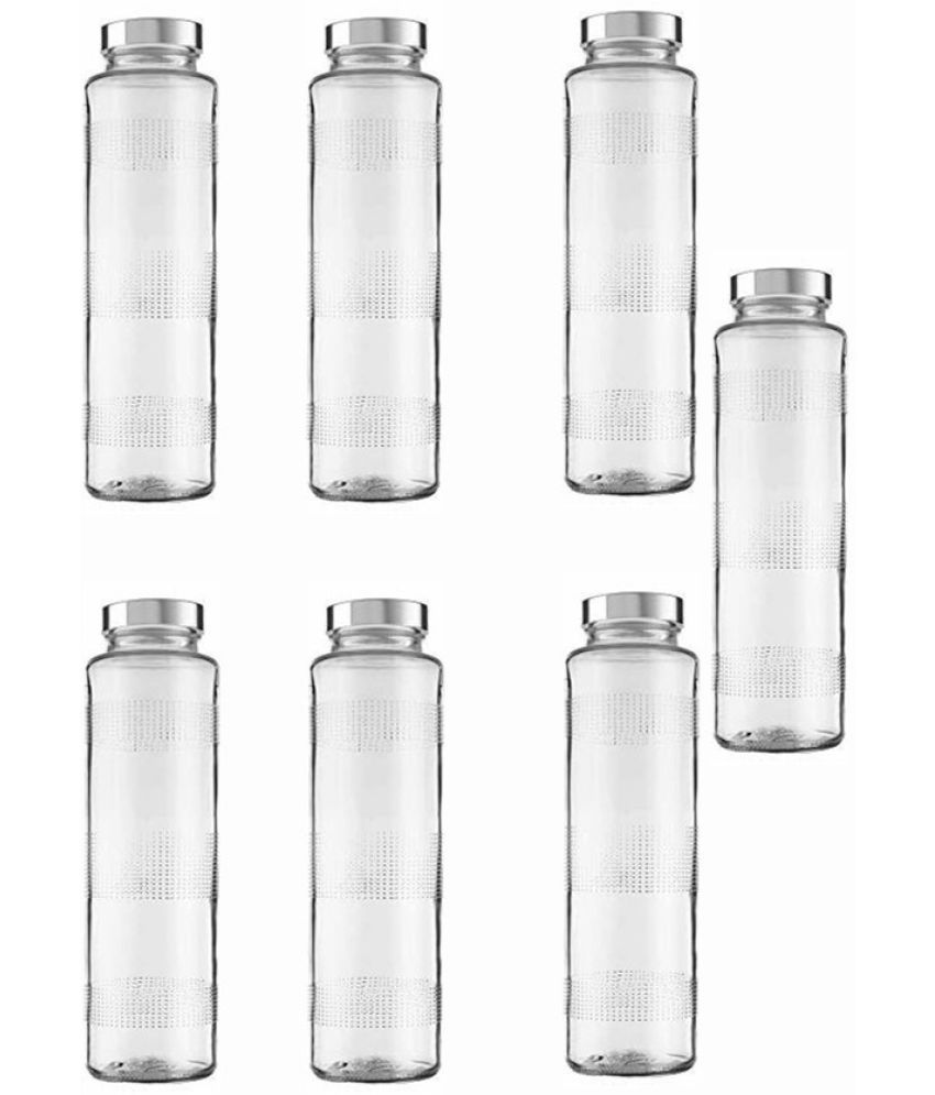    			Somil - Stylish Kitchen Storage & Serving Glass Bottle Transparent Water Bottle 750 mL ( Set of 7 )
