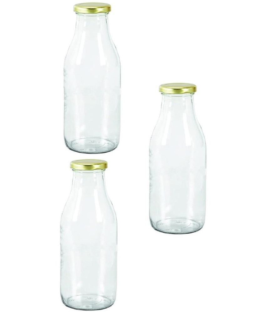     			Somil - Stylish Kitchen Storage & Serving Glass Bottle Transparent Water Bottle 500 mL ( Set of 3 )